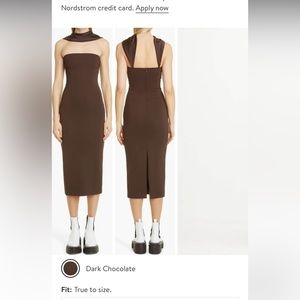 ET-OCHS Jackie Scarf Neck Power Stretch Body-Con Midi Dress